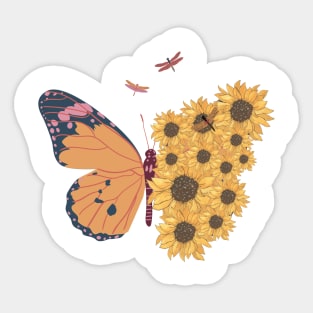 Floral Butterfly Sticker